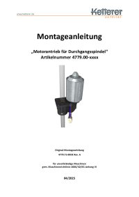 Motorantrieb für Durchgangsspindel