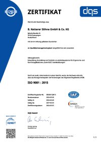 ISO 9001 Zertifikat (DQS)